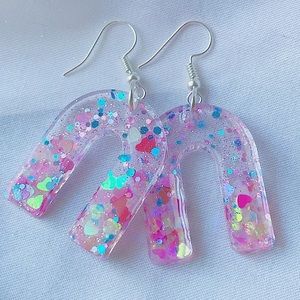 Glitter arch earrings